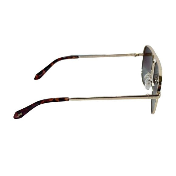 Quay HIGH KEY MICRO Sunglasses Womens Gold Frame Purple Gradient Lens Aviator - Picture 8 of 14